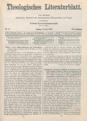 193-194 [Rezension] Schütze, Alfred, Mithras-Mysterien und Urchristentum