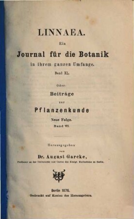 Beiträge zur Pflanzenkunde. 6, 6. 1876