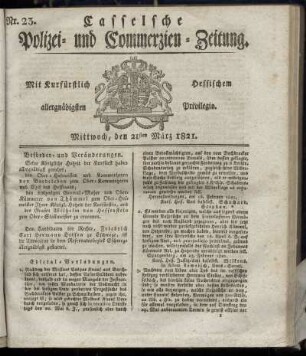 Nr. 23, Mittwoch, den 21sten Maerz. 1821