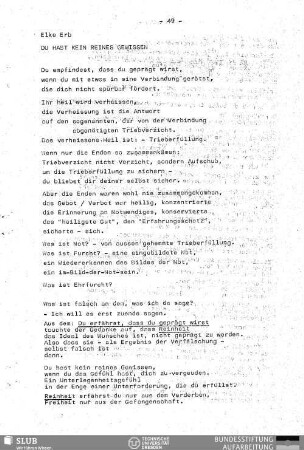 Du hast kein reines Gewissen