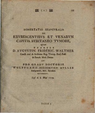 Diss. inaug. de erubescentibus et venarum capitis subitaneo tumore : Lipsia 1739