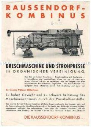 Dreschmaschine und Strohpresse