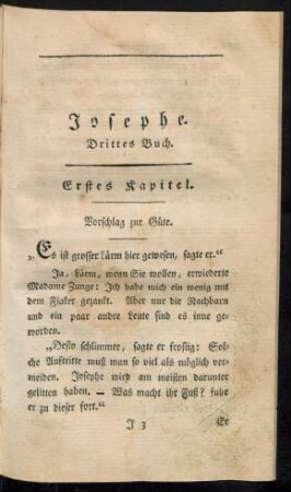 Josephe. Drittes Buch.