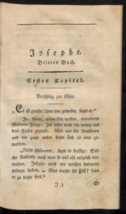 Josephe. Drittes Buch.