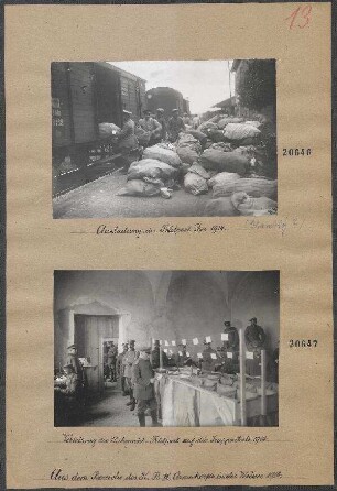 Ausladung der Feldpost, Dez. 1914 (Chambly ?)