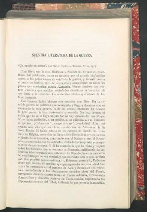 "Un pueblo en armas", por Sven Hedin