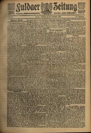 Vierte Ausgabe vom Samstag, den 13. November 1909.