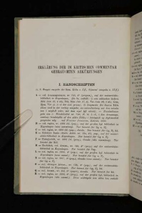 Erklärung Der Im Kritischen Commentar Gebrauchten Abkürzungen