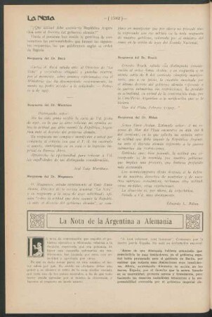 La nota de la Argentina a Alemania