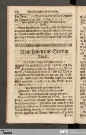 Vom Leiden und Sterben Christi.