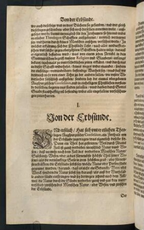 "I. Von der Erbsünde"