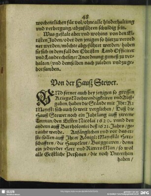 Von der Hauß Stewer