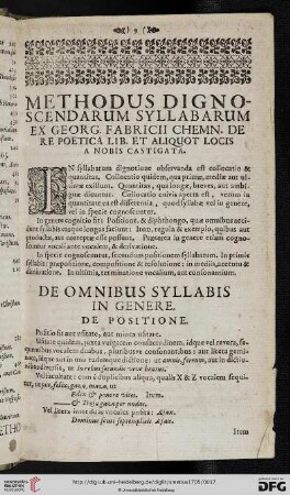 Methodus dignoscendarum syllabarum
