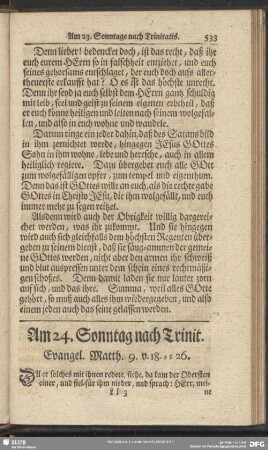 Am 24. Sonntag nach Trinit. Evangel. Matth. 9. v. 18-16