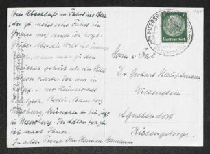 Brief von Hermann Haussmann an Gerhart Hauptmann und Margarete Hauptmann