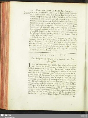 Chapitre XIX. Des Religieuxde l’Ordre des Humiliés, & leur suppression