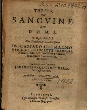 Theses De Sangvine