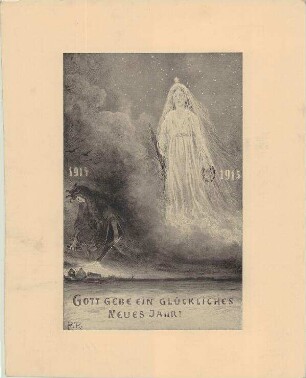 (Kriegspostkarte Nr. 33) Gott gebe ein glückliches neues Jahr (Vorabdruck mit Zensurvermerk