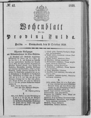 Nr. 42, Ausgabe vom 20. Oktober 1838