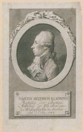 Martin Heinrich Klaproth Prof. d. Chemie