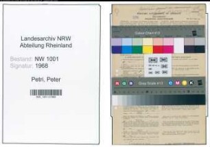 Entnazifizierung Peter Petri, geb. 10.03.1917 (Stenotyp.)