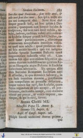 Saeculum Undecimum.
