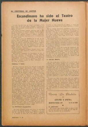 Escandinavo ha sido el Teatro de la Mujer Nueva