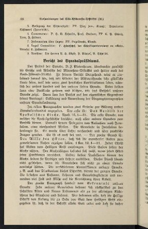 48-54, Bericht des Synodalpräsidiums