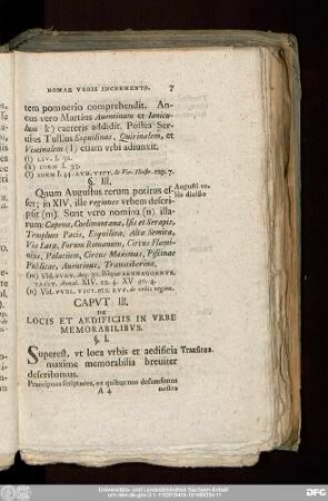 Caput III. De Locis Et Aedificiis In Urbe Memorabilibus.