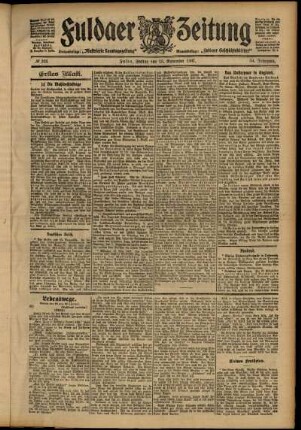 Erste Ausgabe vom Freitag, den 15. November 1907.