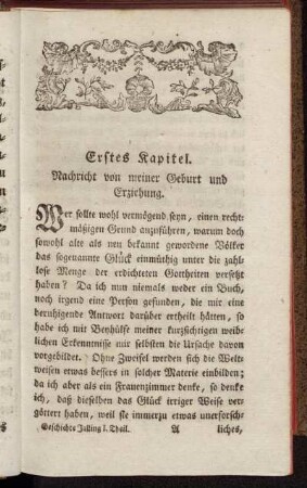 Erstes Kapitel. Nachricht von meiner Geburt und Erziehung.