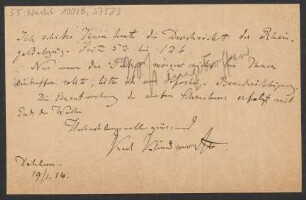 Brief an B. Schott's Söhne : 19.01.1914