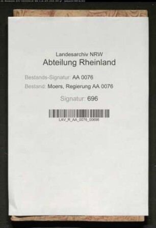 Armenrechnung der Stadt Moers