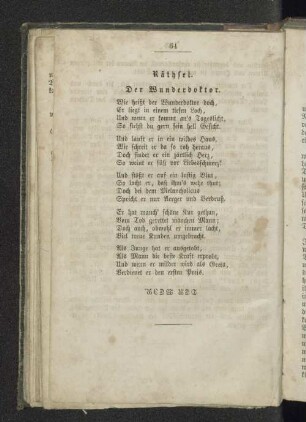 Räthsel. Der Wunderdoktor.