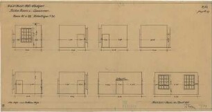 Fischer, Theodor; Stuttgart; Kunstausstellungsgebäude - Raum 98 u. 99 - Bücherraum u. Lesezimmer (Teilansichten, Schnitte)