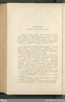 Appendix : coniecturas minus probabiles continens