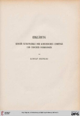 Erklärung einiger Kunstwerke der kaiserlichen Ermitage und anderen Sammlungen
