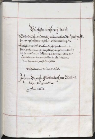 Büchsenmeisterei, Feuerwerkskunst und Geometrie (Lehrbuch für Johann Baptist Furtenbach), Teil 1 und 2 - BSB Cgm 5293
