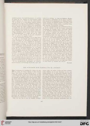 Die Auktion der Sammlung M. v. Nemes