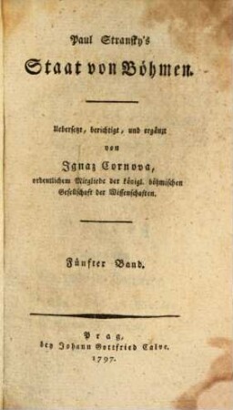 Paul Stransky's Staat von Böhmen, 5