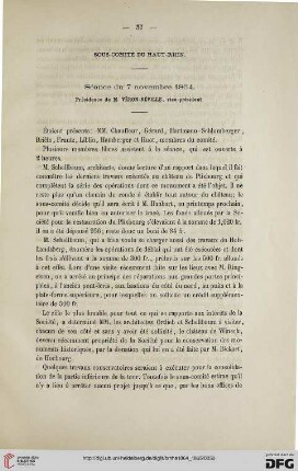 Sous-comité du Haut-Rhin: séance du 7 novembre 1864