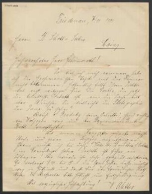 Brief an B. Schott's Söhne : 07.11.1901