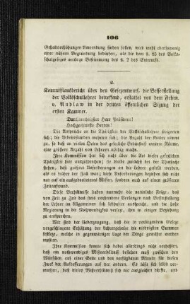 Kommissionsbericht über den Gesezentwurf, die Besserstellung der Volksschullehrer betreffend : [Schulnachrichten]