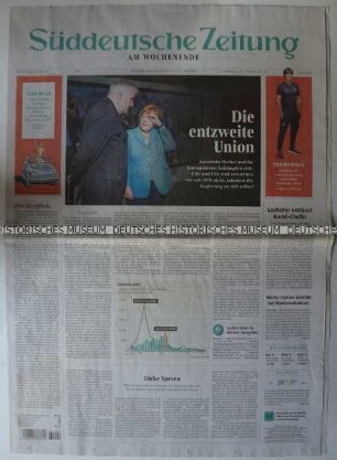 Tageszeitung "Süddeutsche Zeitung" mit Titel zur Regierungskrise in Deutschland