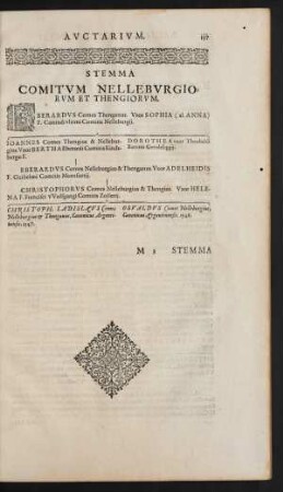 Stemma Comitum Nelleburgiorum Et Thengiorum.
