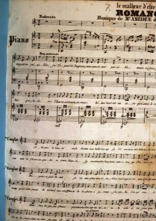 Le malheur d'être laide : romance ; [für e. Singst. mit Begl. d. Pfte.]