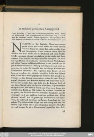 IV Im türkisch-persischen Kampfgebiet