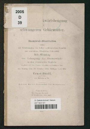 Ueber die Rückwärtsbeugung der schwangeren Gebärmutter
