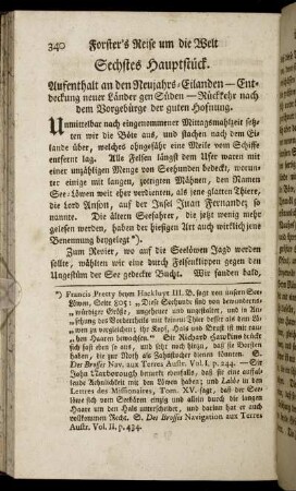 Sechstes Hauptstück. Aufenthalt an den Neujahrs-Eilanden - Entdeckung neuer Länder gen Süden - Rückkehr nach dem Vorgebürge der guten Hofnung