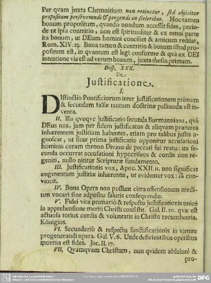 Disp. XXX. De Justificatione